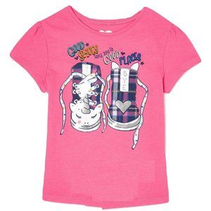 AME Girls Cartoon Graphic T-Shirts UNICORN SHOES Short-Sleeve Pink Size 6  NWT